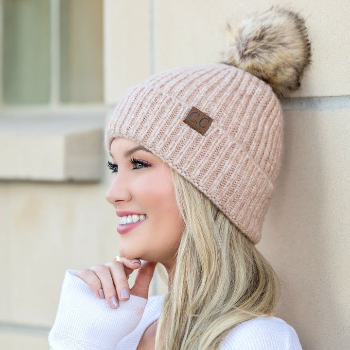 Cotton Candy Multi C C® Cozy Marled Pom Beanie