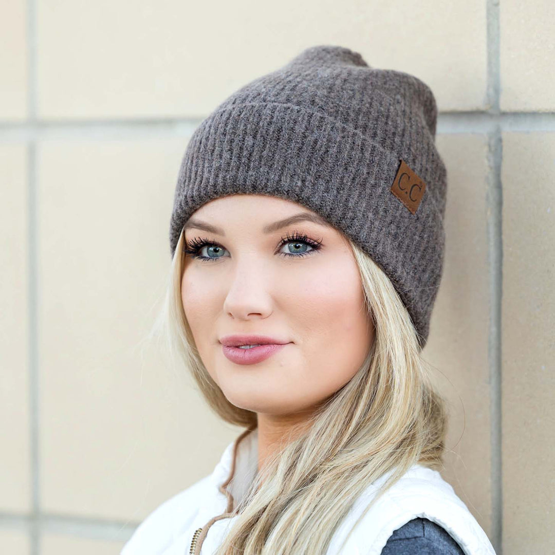 Navy C C® Fine Yarn Cuff Beanie