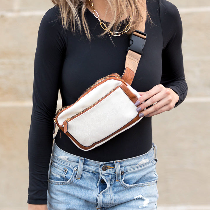 Black Presly Vegan Leather Everywhere Sling Crossbody Belt Bum Fanny Waist Bag