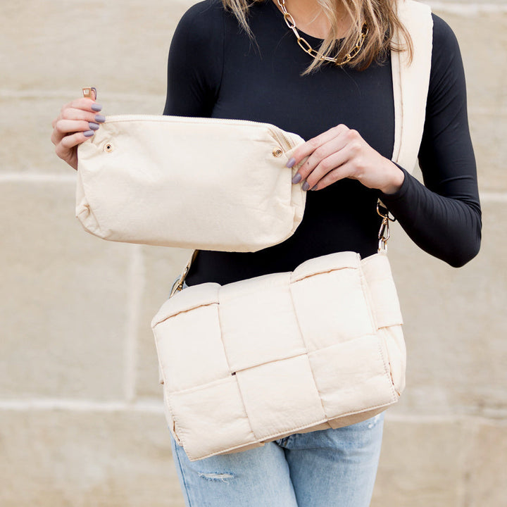 Black Romy Foldover Puffer Crossbody