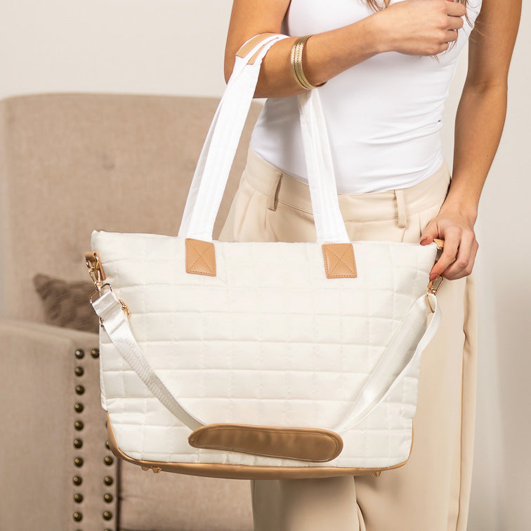 Mila Quilted Traveler Tote With Mini Clutch 1