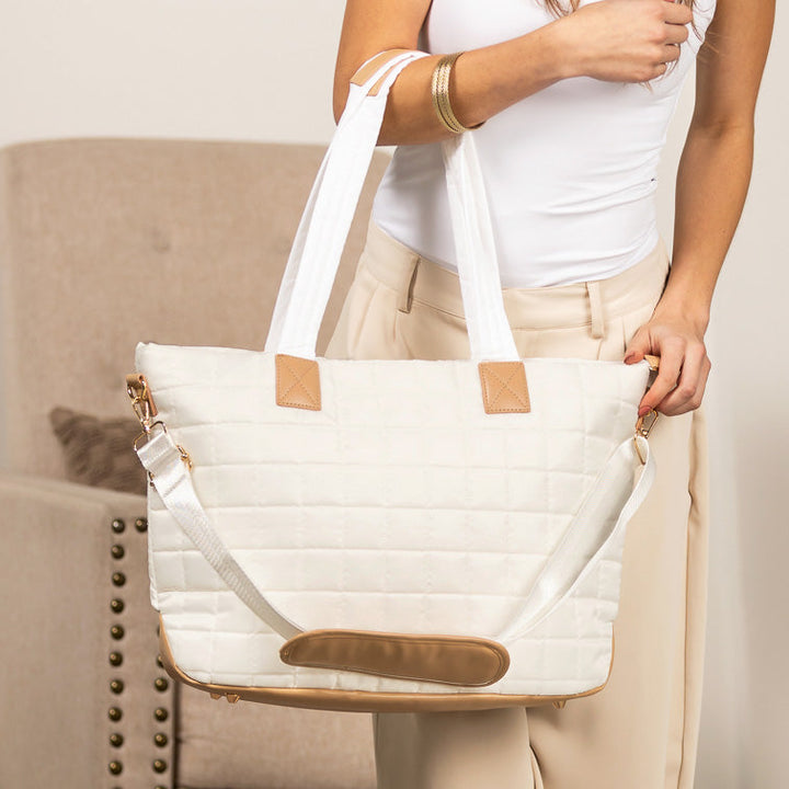 Mila Quilted Traveler Tote With Mini Clutch 1