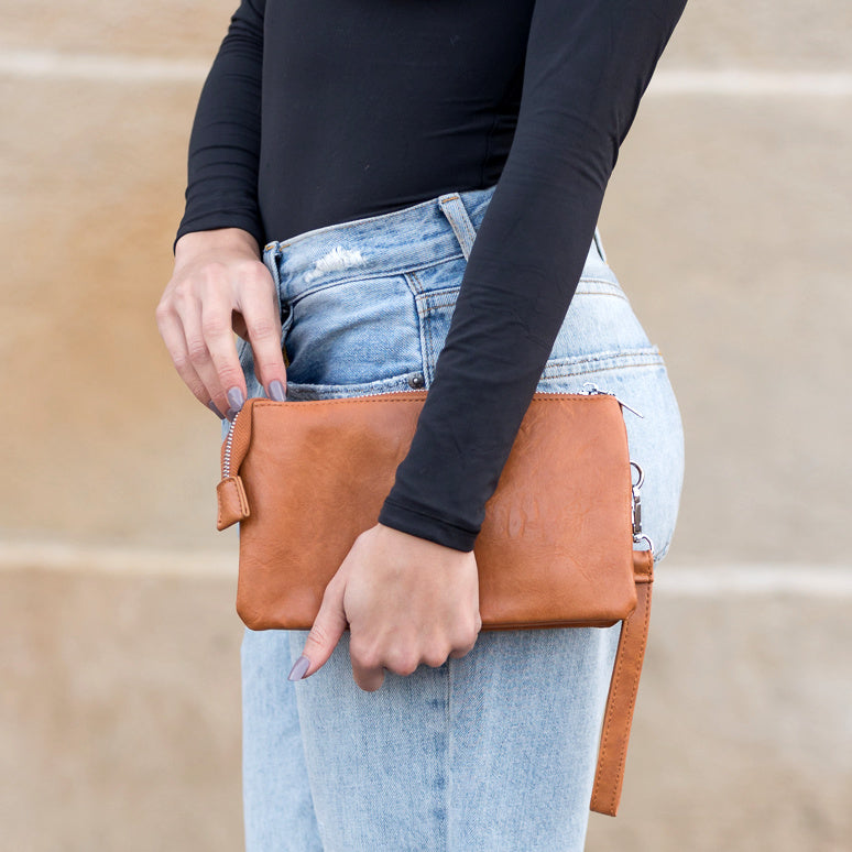 Cognac Liv Convertible Compact Crossbody 1