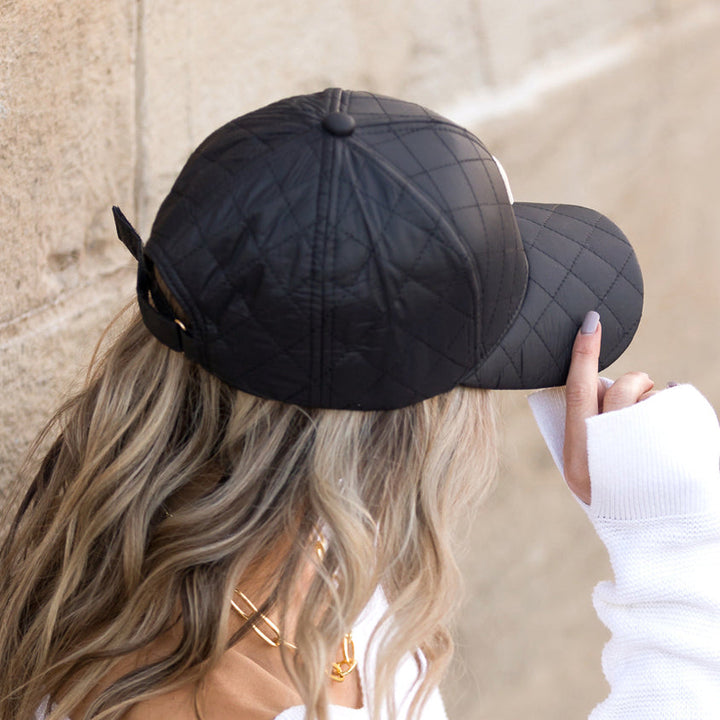 Quilted Puffer Ball Cap 1
