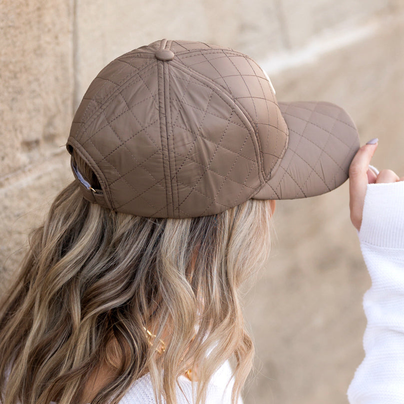 Quilted Puffer Ball Cap 1