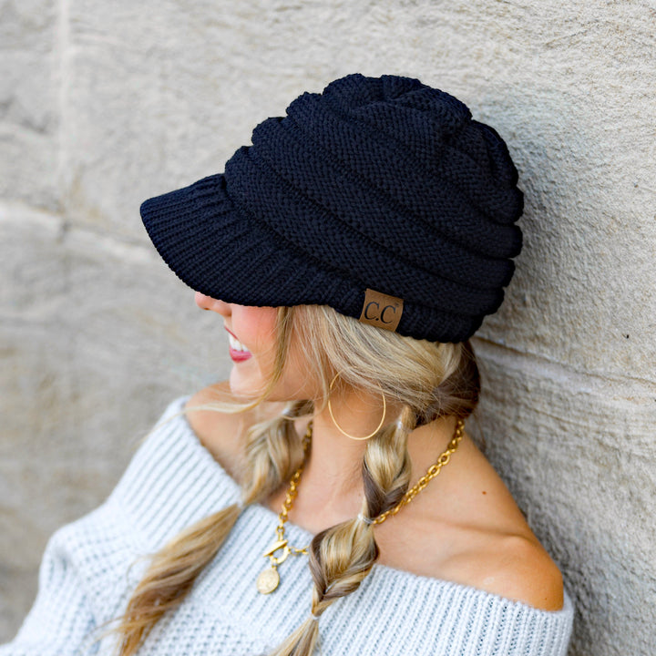 Black C C® Knit Brimmed Cap