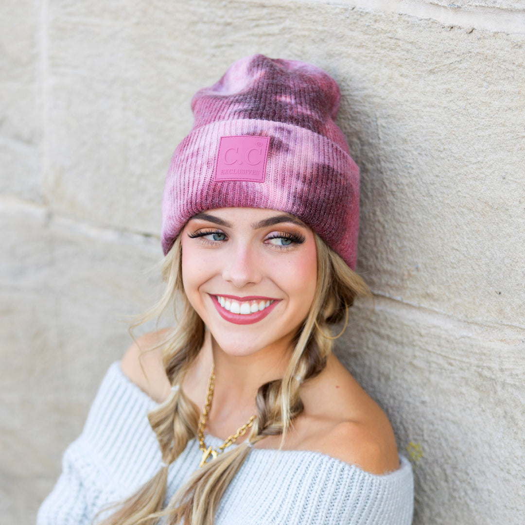 Dk Gray/Lt Gray C C® Tie Dye Boyfriend Beanie
