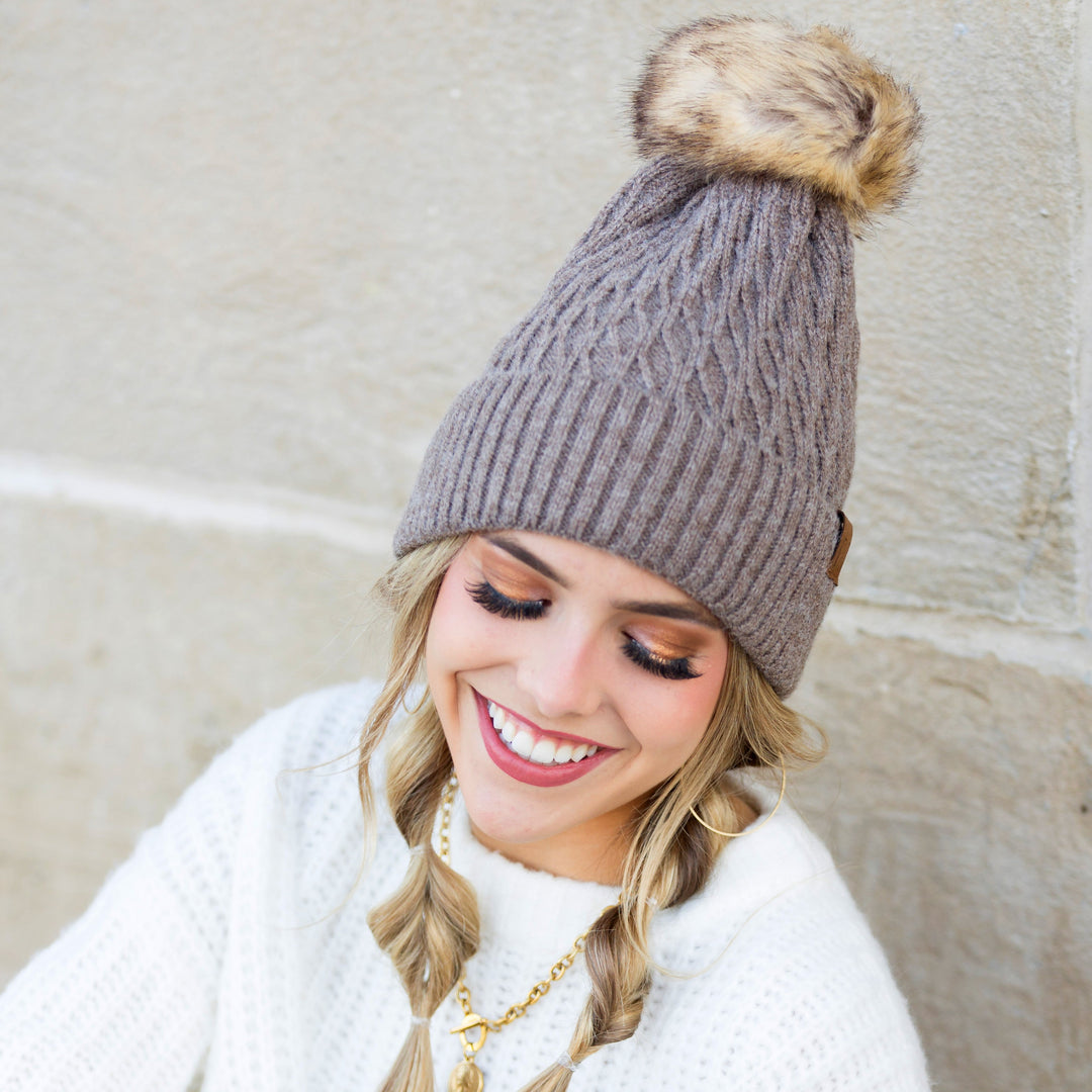 Golden Camel C C® Honeycomb Pom Beanie