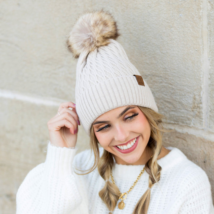 Berry Mix C C® Honeycomb Pom Beanie