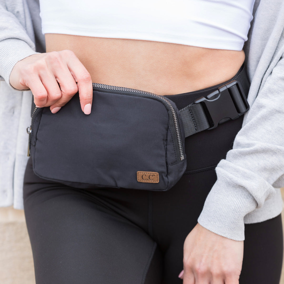 Black Cc Everywhere Nylon Sling Belt Bag