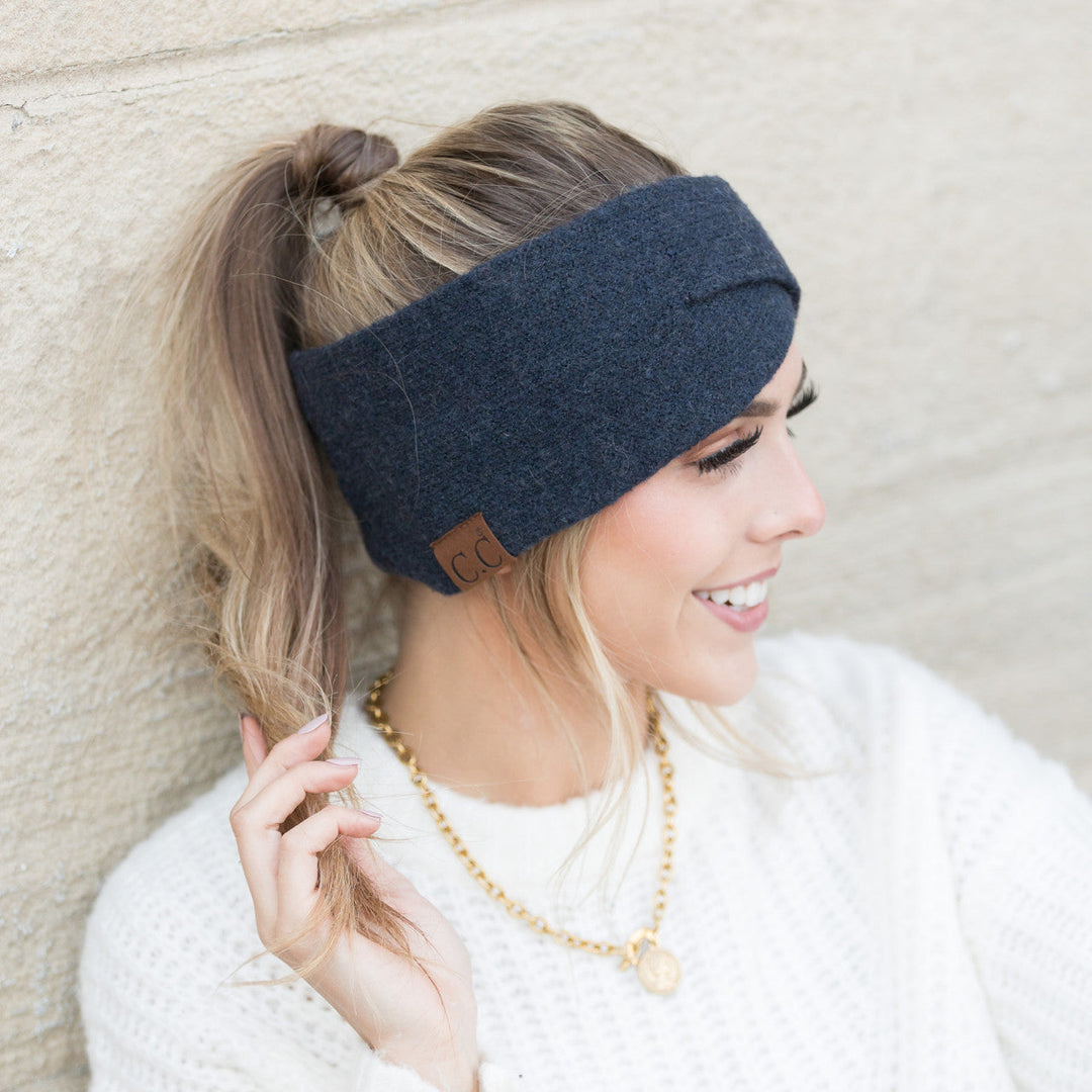 Navy C C® Fine Yarn Cuff Headwrap