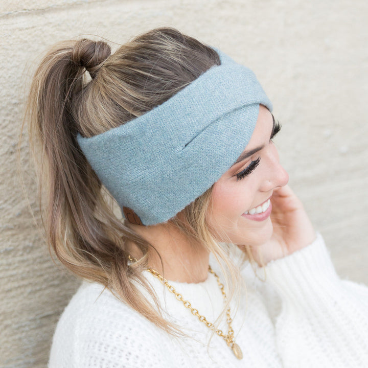 Steel Blue C C® Fine Yarn Cuff Headwrap