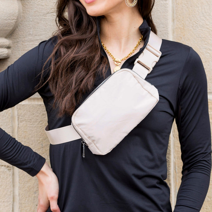 Black Roam Nylon Sling Crossbody Belt Bum Fanny Waist Bag