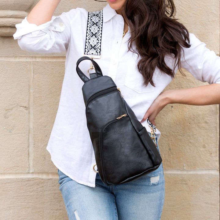 Gray Evie Vegan Leather Crossbody Sling Bag