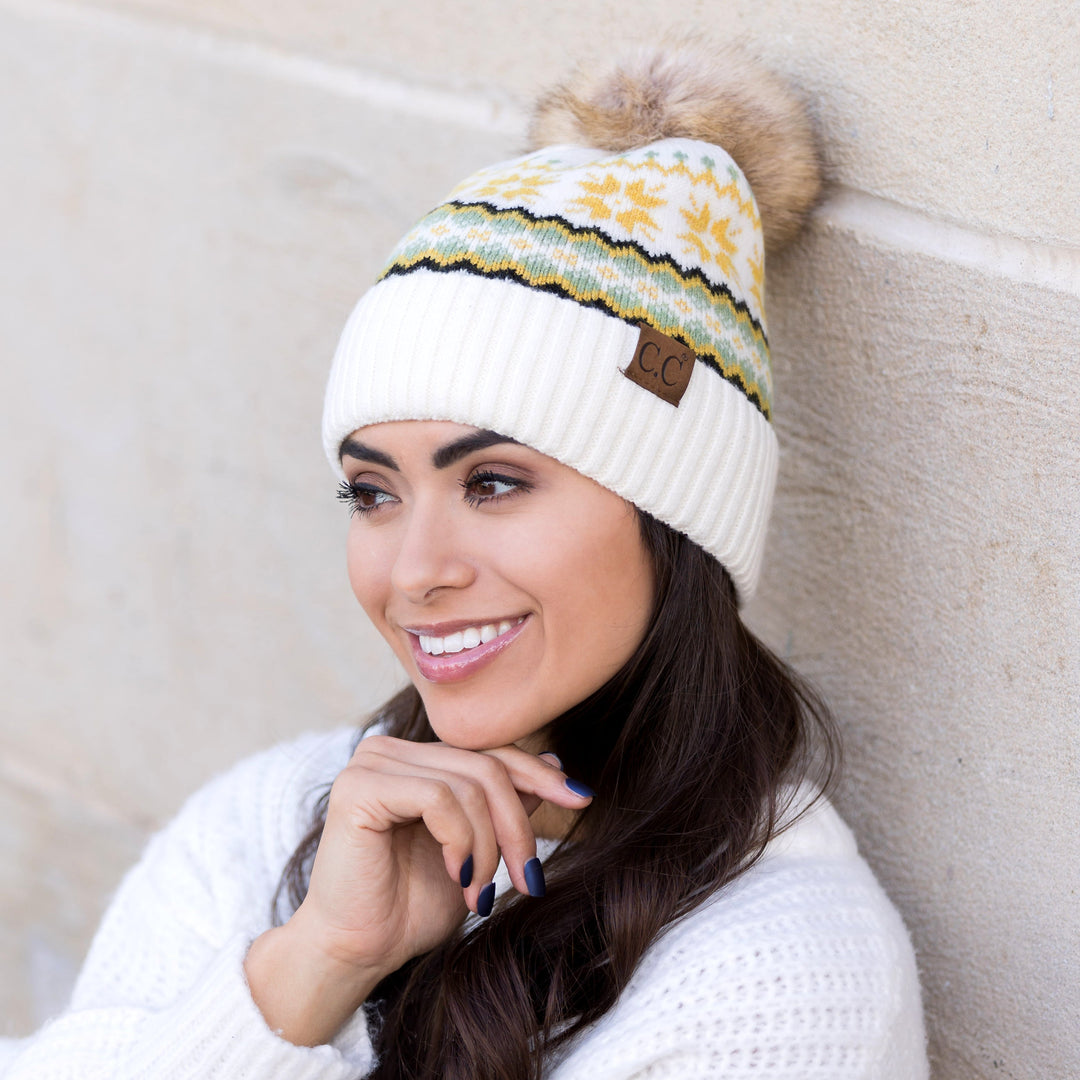 C C® Nordic Fair Isle Pom Beanie Hat