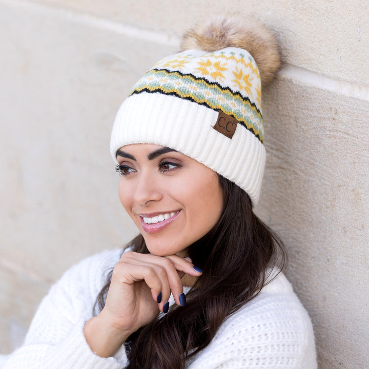 C C® Nordic Fair Isle Pom Beanie Hat