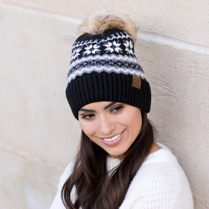 C C® Nordic Fair Isle Pom Beanie Hat