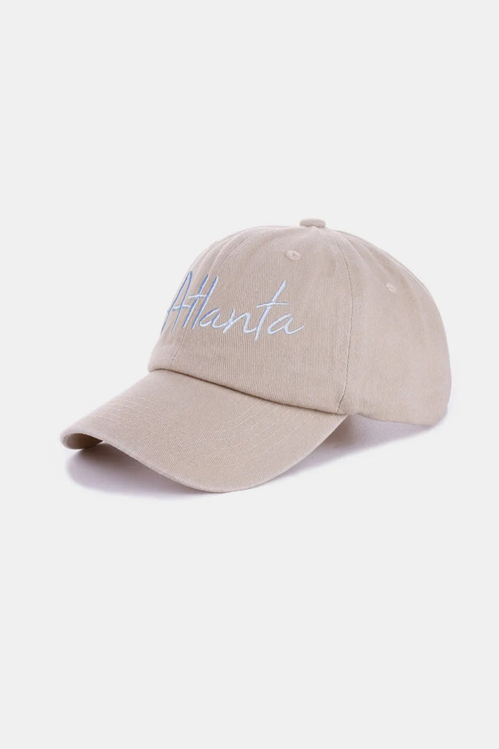 Atlanta Red Zenana Washed Atlanta Embroidered Baseball Cap
