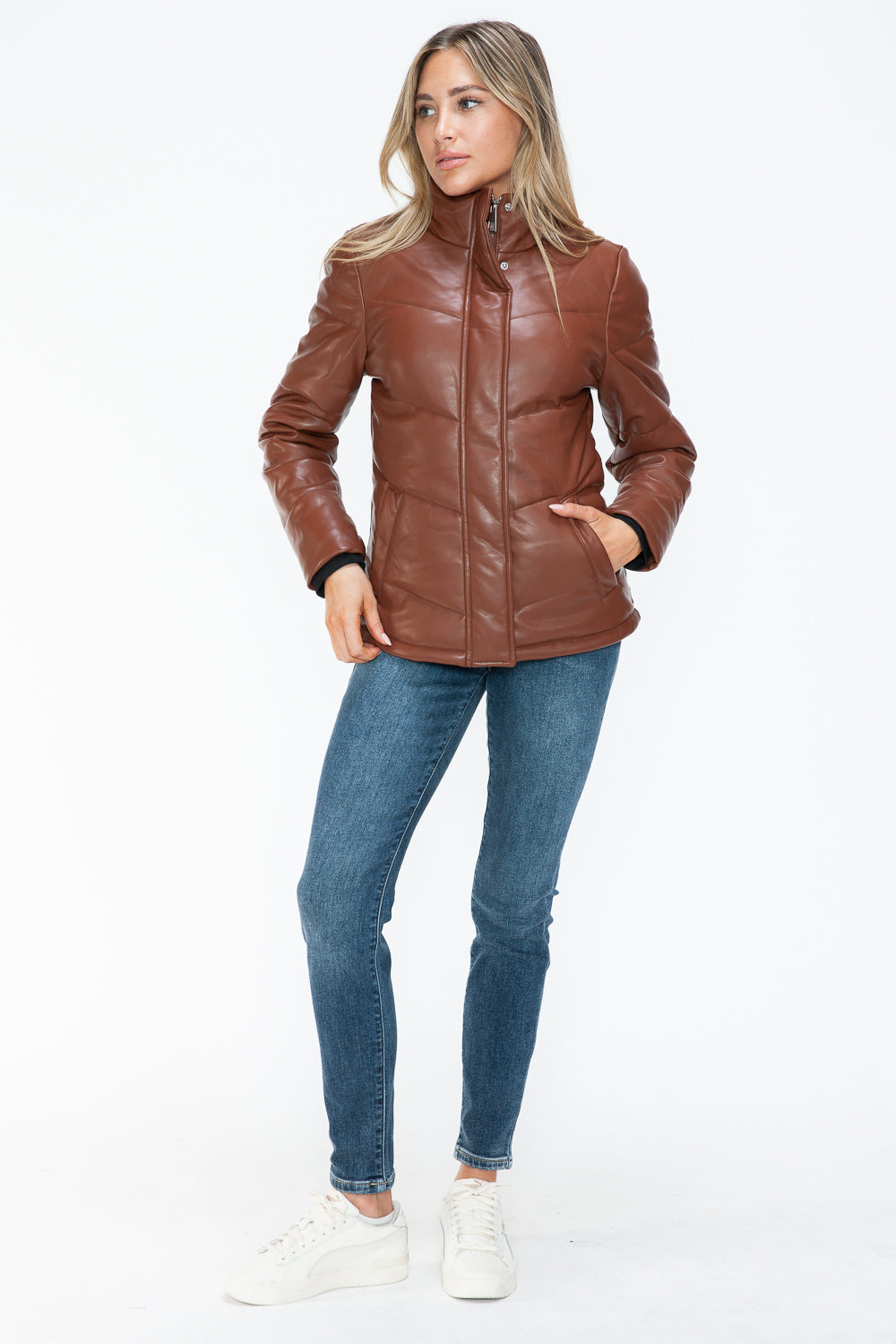Snobbish Pocketed Zip Up Turtleneck Puffer Jacket 1