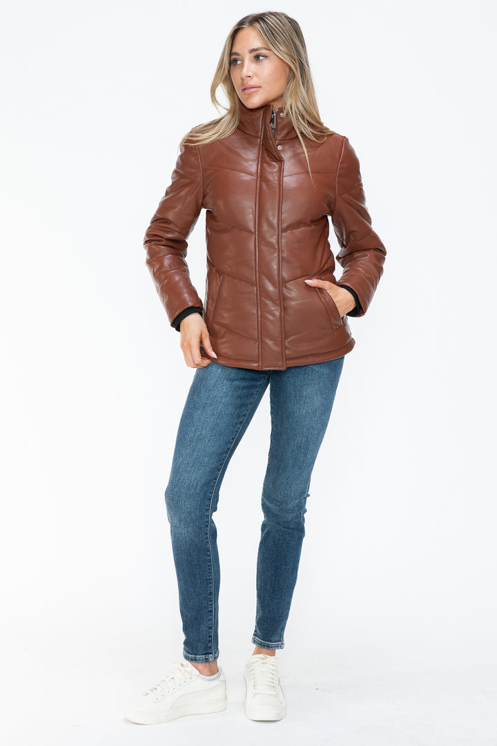 Snobbish Pocketed Zip Up Turtleneck Puffer Jacket 1