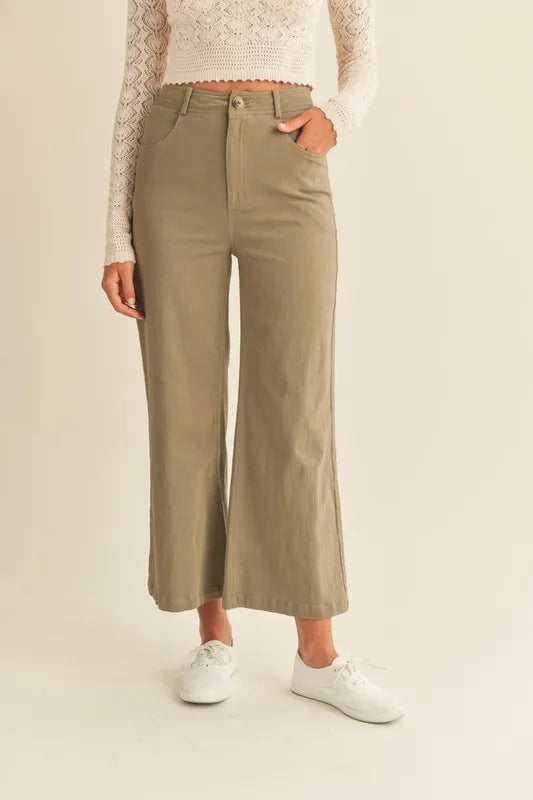 Olive Mable High Rise Pants With Pockets 1