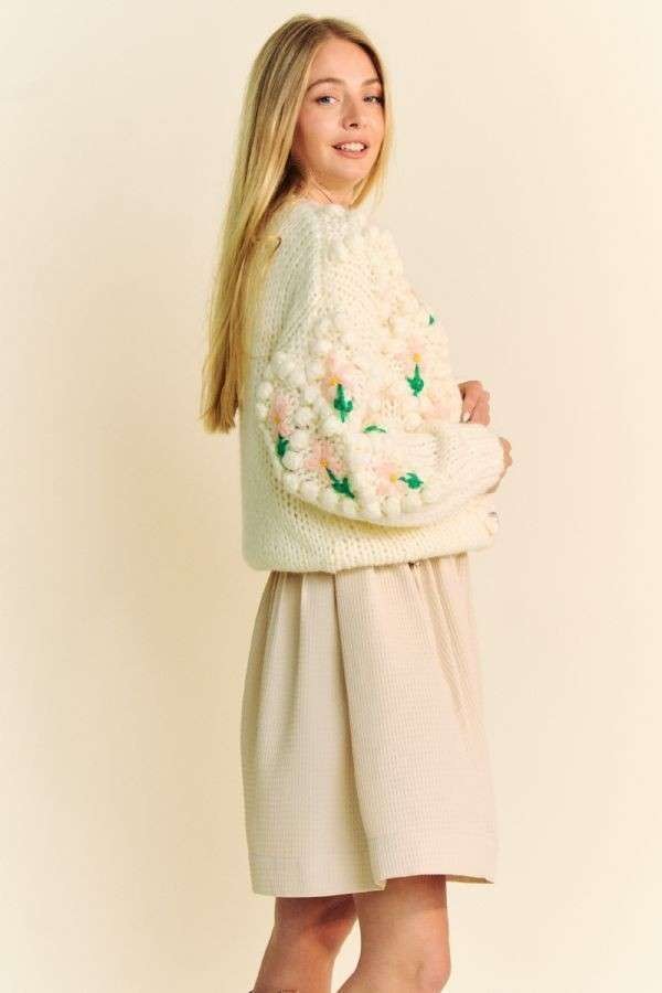 Davi Dani Floral Pattern Button Down Cardigan