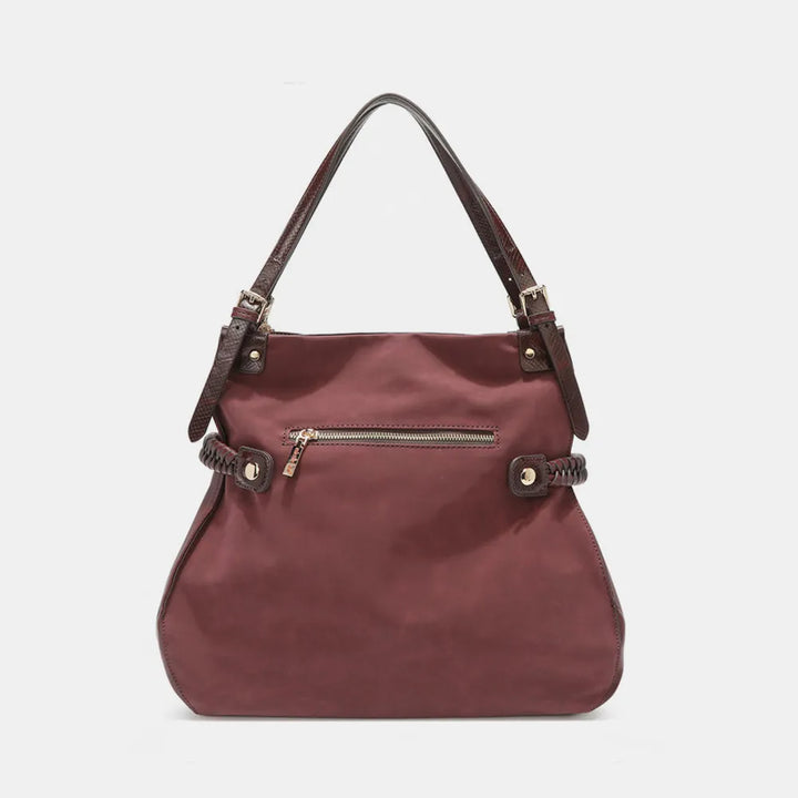 Nicole Lee Usa Side Braided Tassel Inlaid Rhinestone Embroidery Hobo Bag