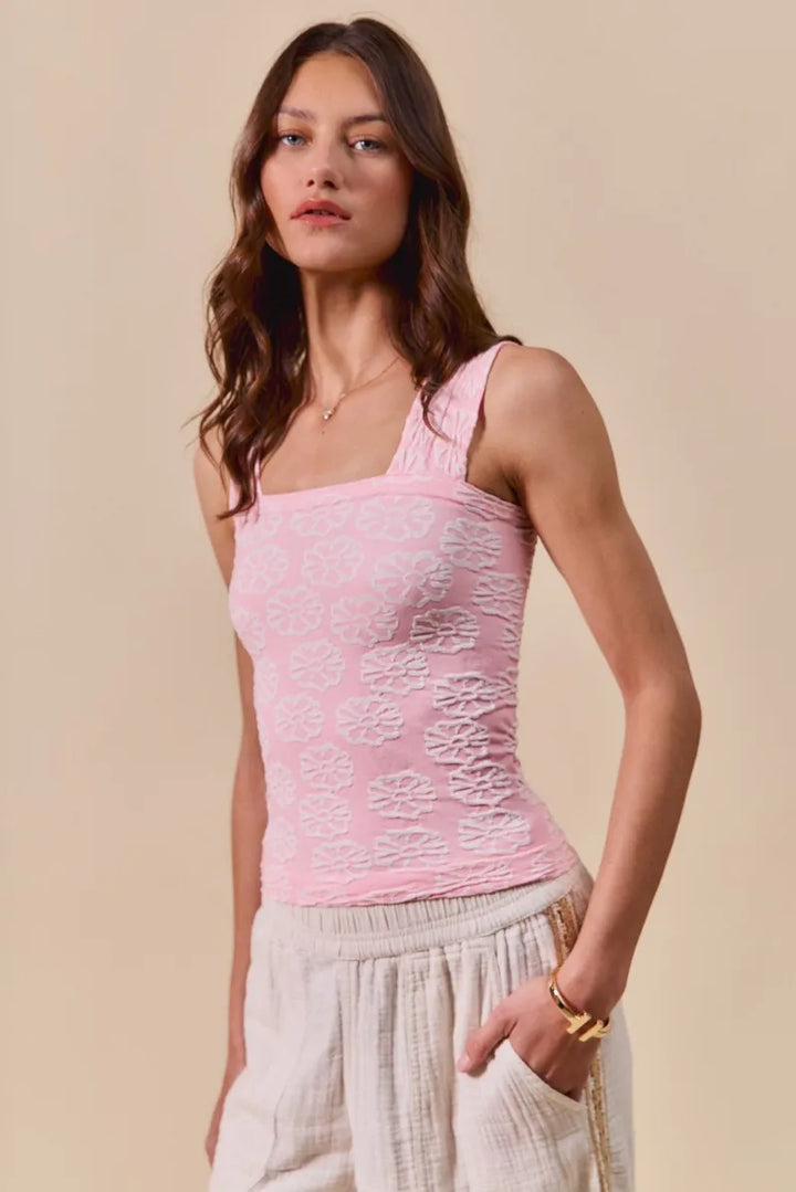 So Me Two Tone Floral Seamless Tank Top 7