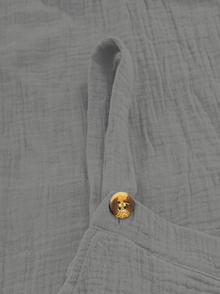 Gray Full Size Casual Wide Leg Textured Overalls Plus Size