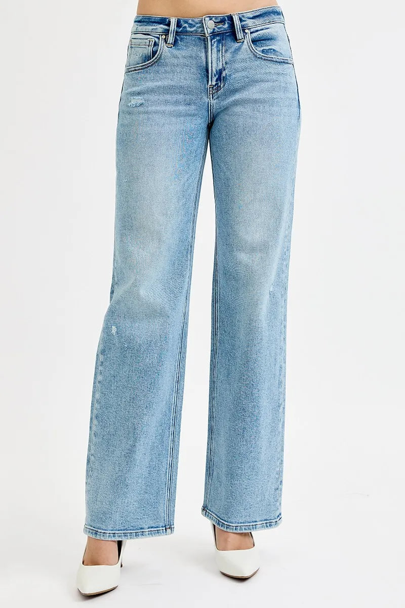Medium Risen Full Size Low Rise Ankle Boyfriend Distressed Jeans Plus Size