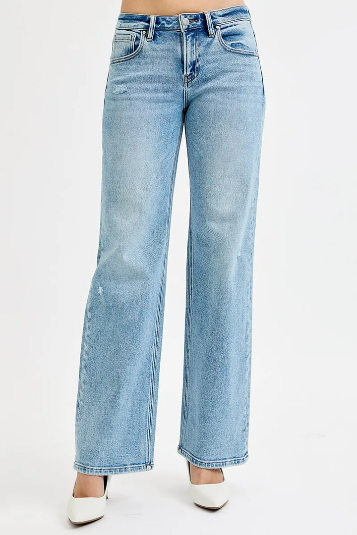 Medium Risen Full Size Low Rise Ankle Boyfriend Distressed Jeans Plus Size