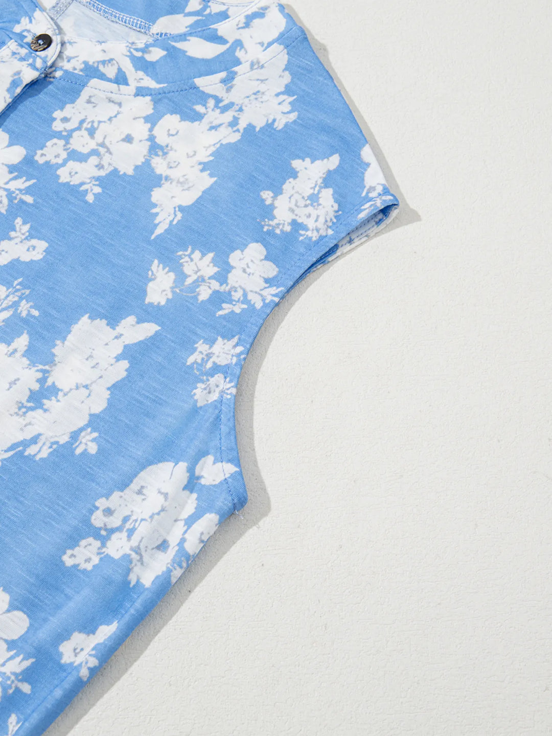 Printed Button Front Wide Leg Jumpsuit