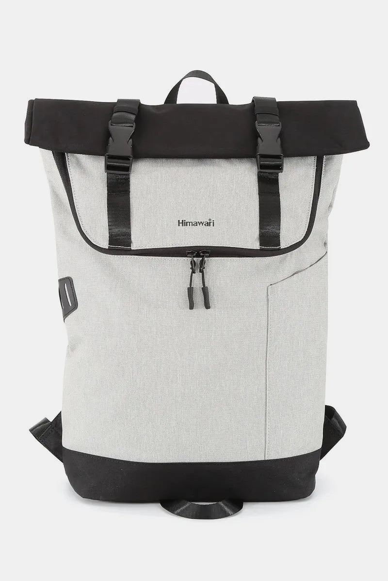 Light Gray Himawari Contrast Waterproof Canvas Backpack Bag