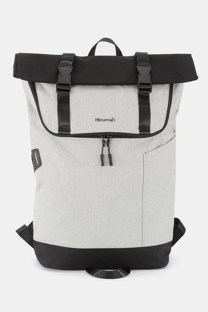 Light Gray Himawari Contrast Waterproof Canvas Backpack Bag