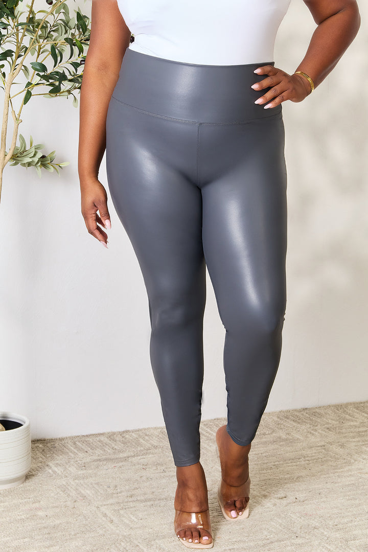 Dark Gray Loveit Full Size Wide Waistband High Waist Leggings
