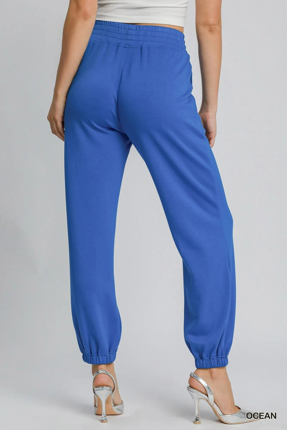 Ocean Umgee Drawstring Jogger Pants With Front Seam Detail 2