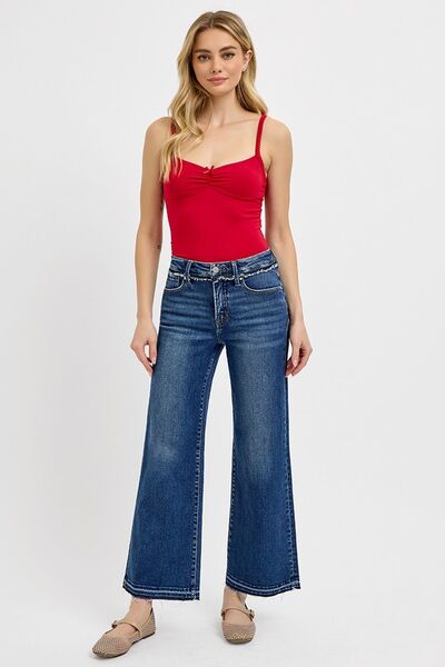 Dark Risen Full Size Tummy Control Bootcut Jeans Plus Size