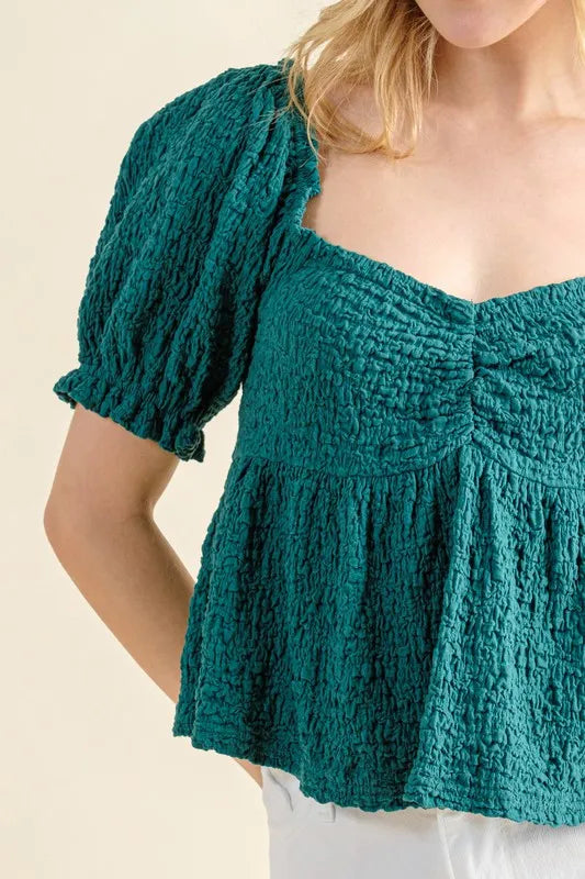 And The Why Lovely Textured And Smocked Top 1