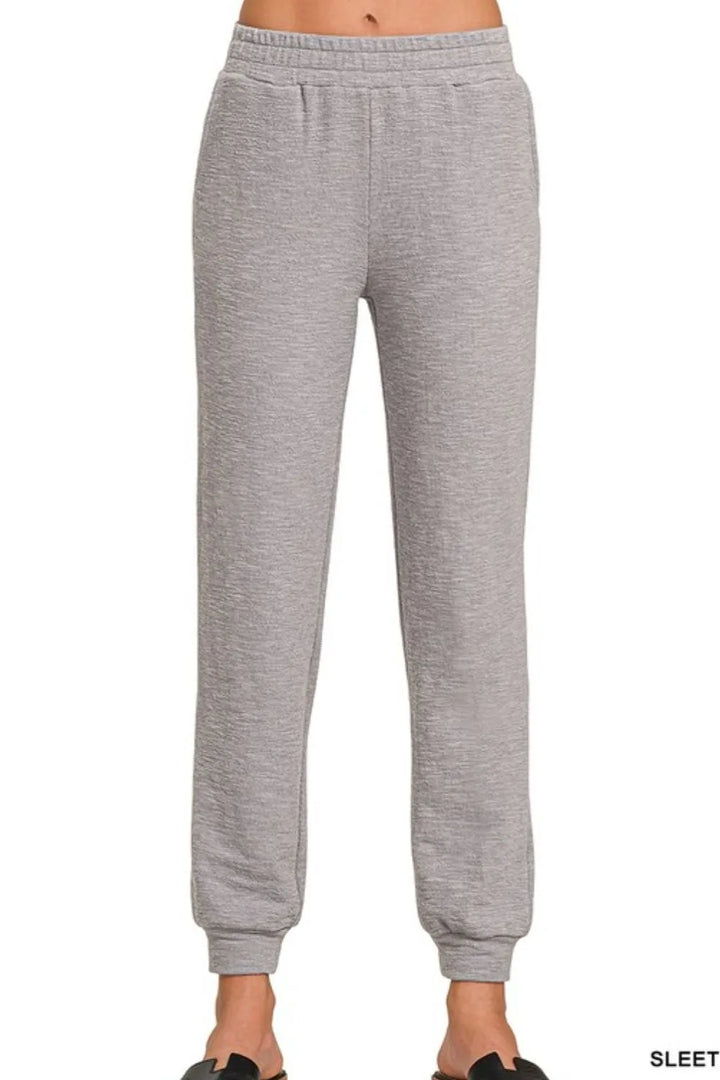Sleet Zenana Cotton Slub Jogger Pants