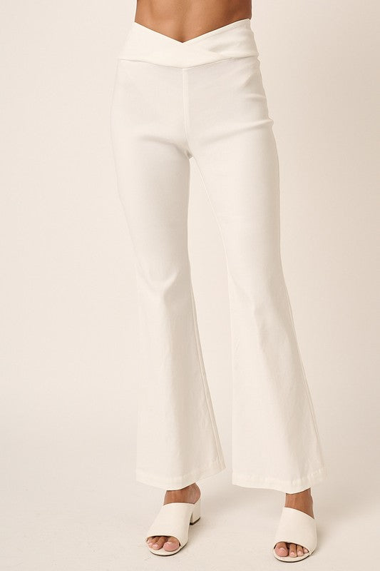 Ivory Mittoshop Surplice V Waist Flare Pants 1