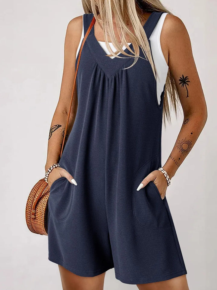 Moss V Neck Wide Strap Romper