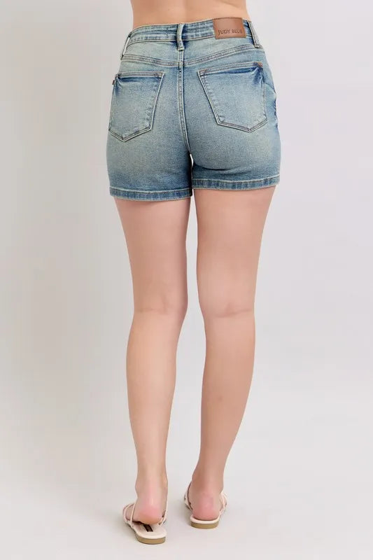 Md Judy Blue V Front Vintage Wash Shorts