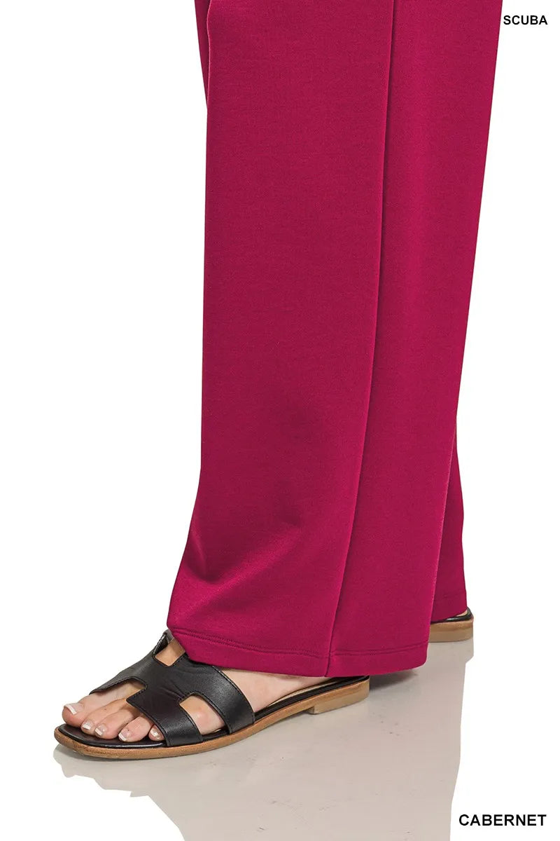 Cabernet Zenana Scuba Crewneck Sweatshirt And Pants Set 3