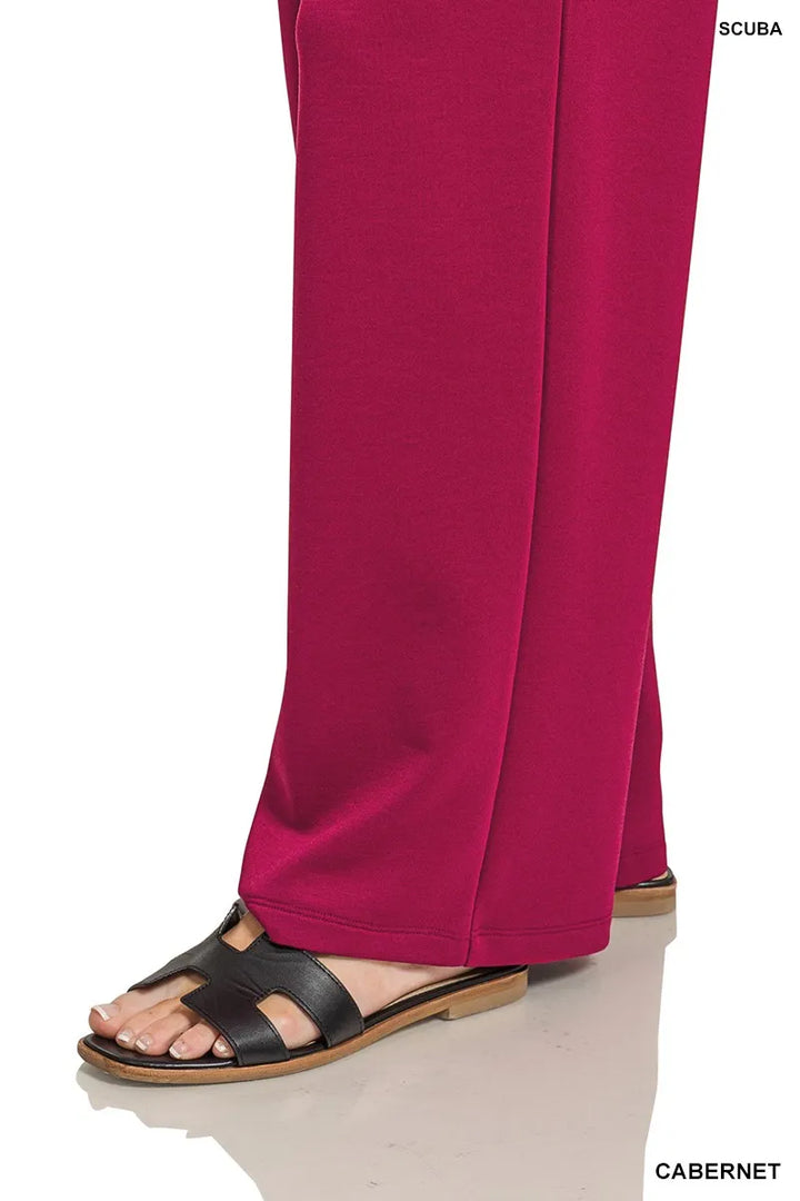 Cabernet Zenana Scuba Crewneck Sweatshirt And Pants Set 3
