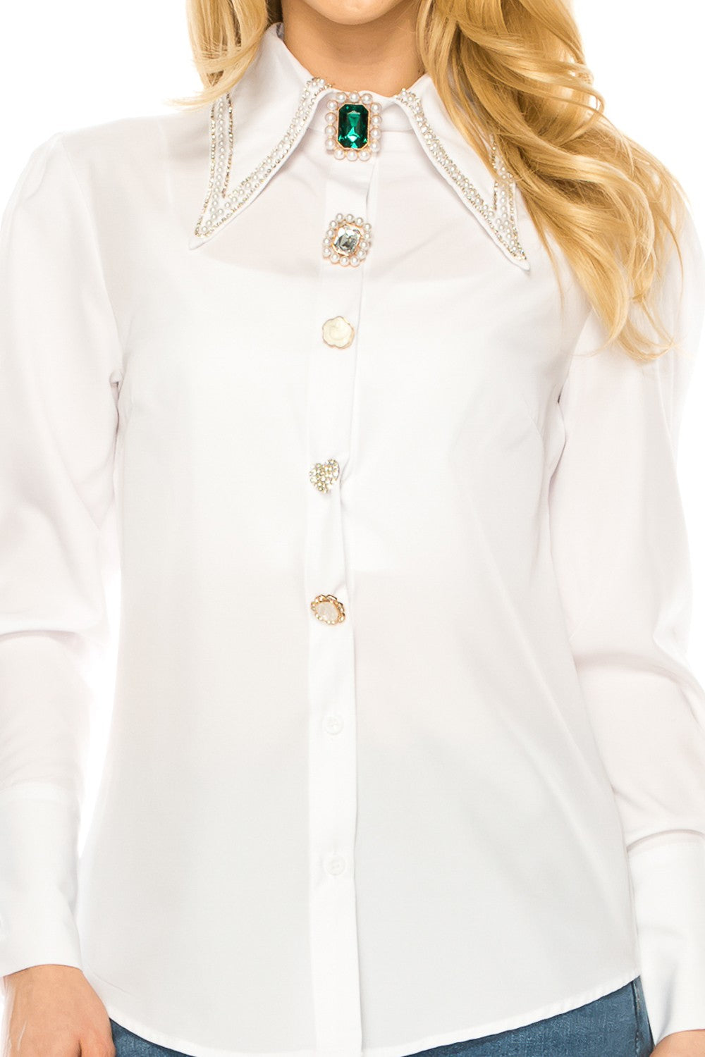 Black Women Button Down Long Sleeve Blouse