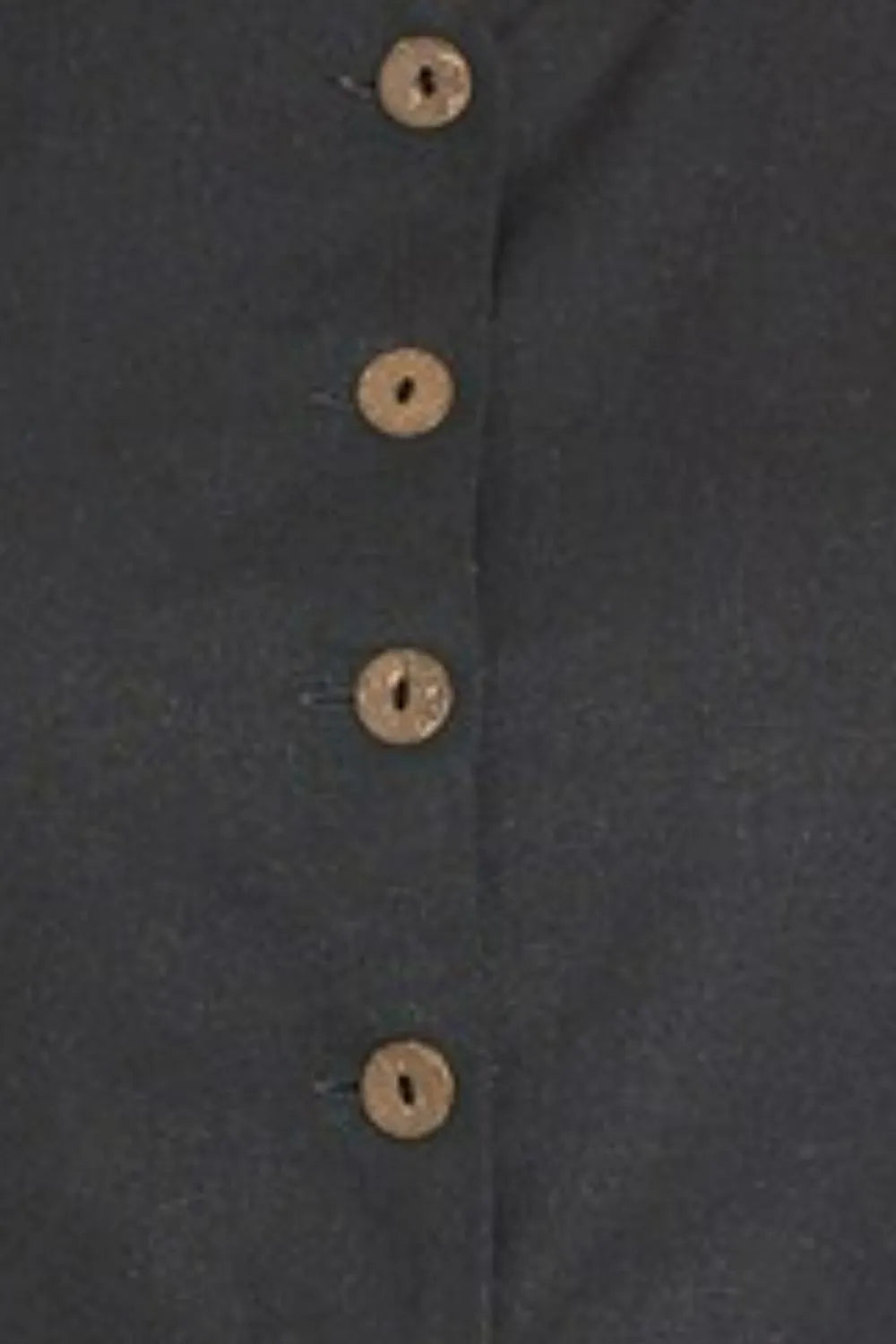 Black Zenana Linen Button Down Vest