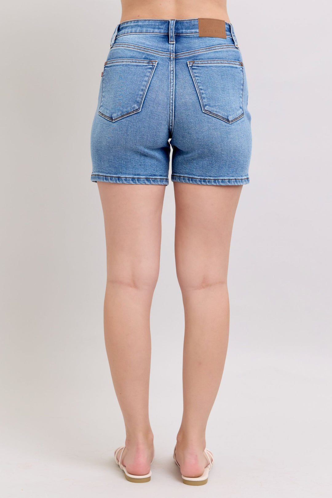Judy Blue Full Size 2 Button Denim Shorts With Pockets Plus Size