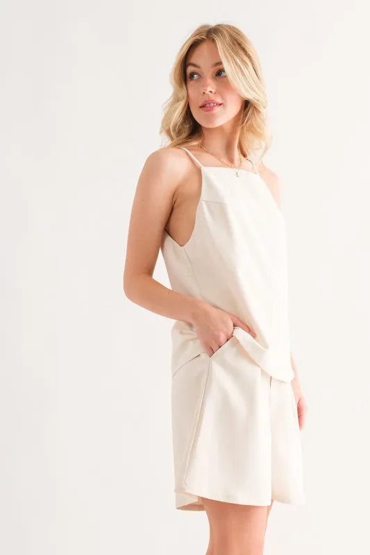 Ivory And The Why Sleeveless Basic Cami Top