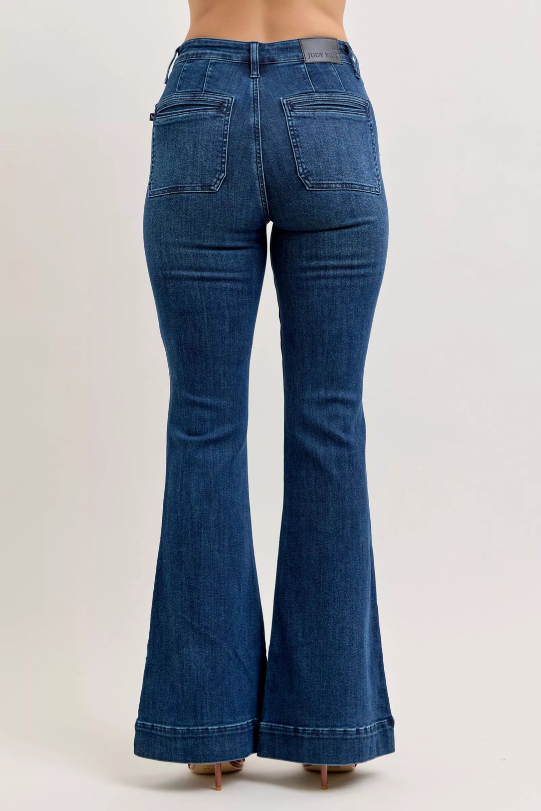 Dk Judy Blue High Waisted Flare Jeans With Front Pockets