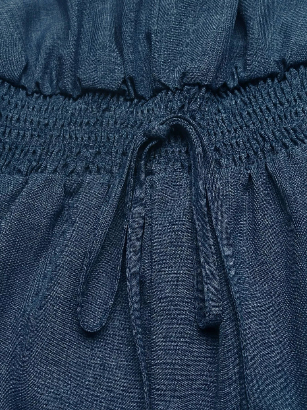 Casual V Neck Elastic Waist Romper